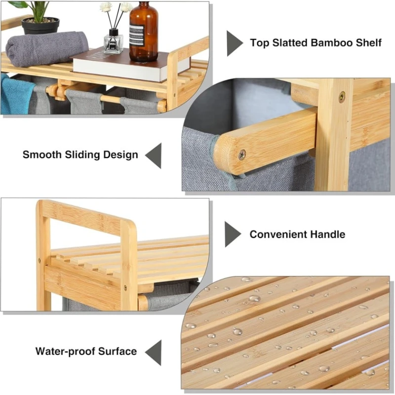 Корзина для белья raf_2bb, серая, 63x33x73 см, с полкой Корзина для белья raf_2bb, серая, 63x33x73 см, с полкой