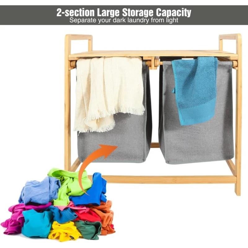 Корзина для белья raf_2bb, серая, 63x33x73 см, с полкой Корзина для белья raf_2bb, серая, 63x33x73 см, с полкой