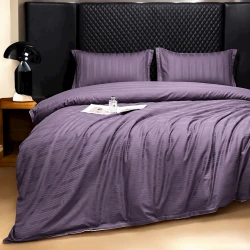 Yataq dəsti Luxe Cotton 000764, yorğan üzü 200x220 sm, mələfə 240x260 sm, yastıq üzü 50х70 sm, ikinəfərlik, lüks-satin, bənövşəyi