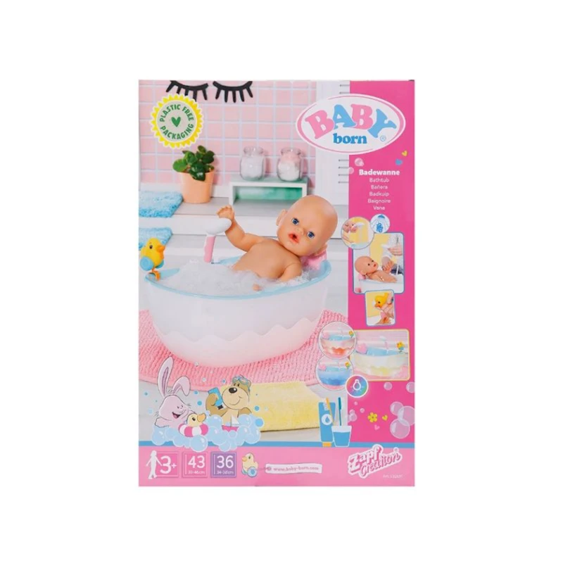 Ванна для кукол Zapf Creation Baby Born 832691, голубой/серый, 3+ лет