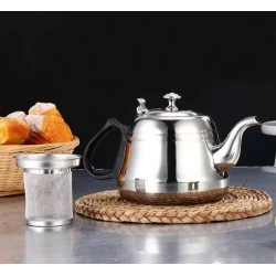 Чайник с ситечком 1,5 л нержавеющая сталь, серебристый