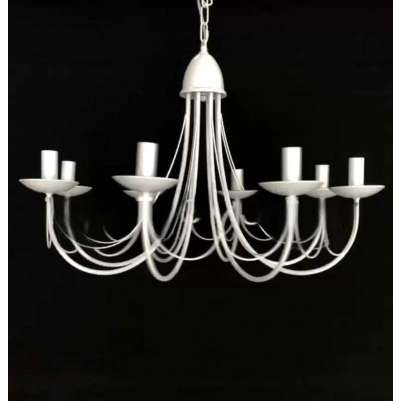 Asma çilçıraq Şəms Aydınlatma 85007, 8xE14, ağ metal, 750 mm - 8102-8