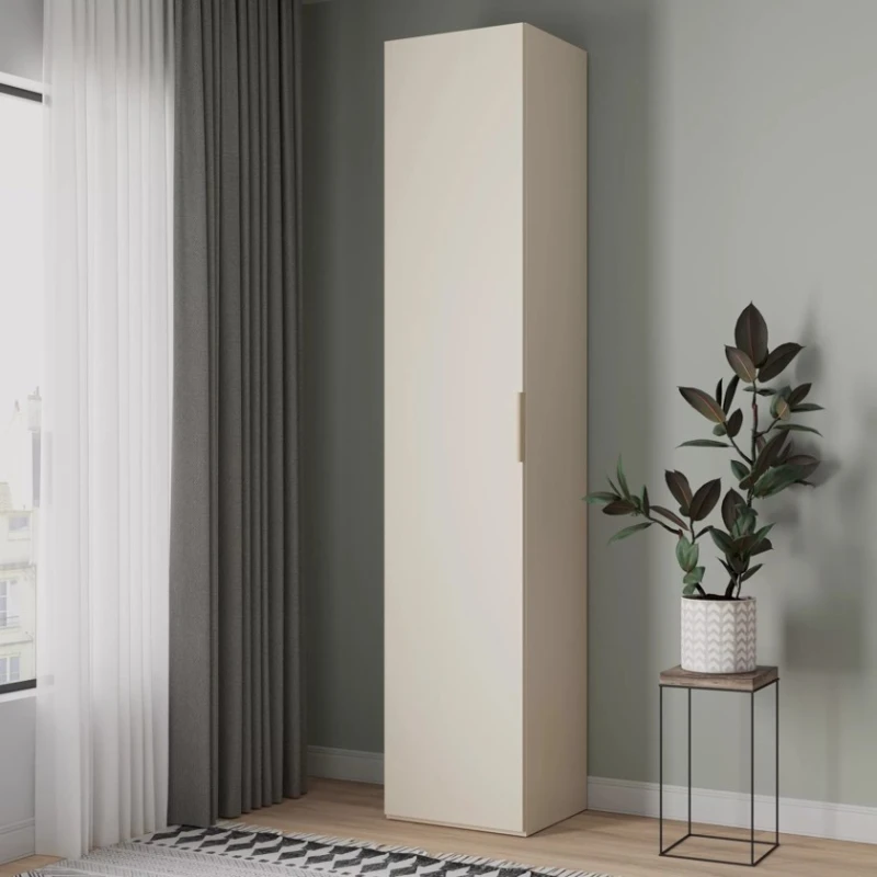 Шкаф Art Mebel 14, 210x60x45 см, ламинат, кремовый Шкаф Art Mebel 14, 210x60x45 см, ламинат, кремовый