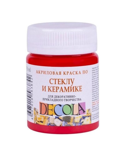 Akril boya şüşə və keramika üçün Decola, Qırmızı, 50 ml