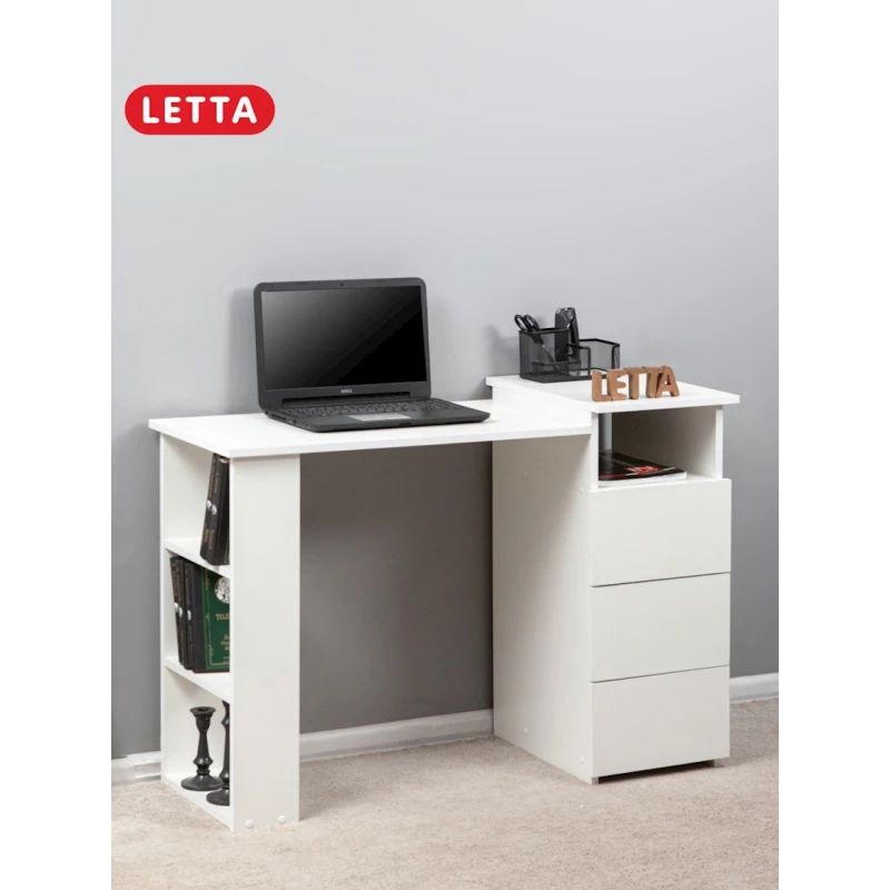 Компьютерный стол Letta ЛДСП, белый, 72.5х45х104 см Компьютерный стол Letta ЛДСП, белый, 72.5х45х104 см