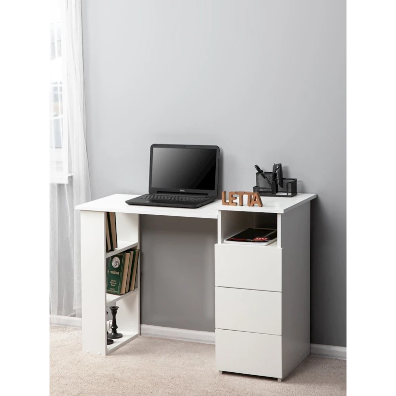 Компьютерный стол Letta ЛДСП, белый, 72.5х45х104 см Компьютерный стол Letta ЛДСП, белый, 72.5х45х104 см