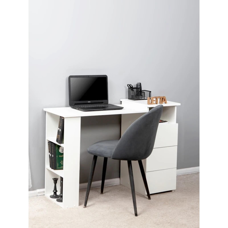 Компьютерный стол Letta ЛДСП, белый, 72.5х45х104 см Компьютерный стол Letta ЛДСП, белый, 72.5х45х104 см