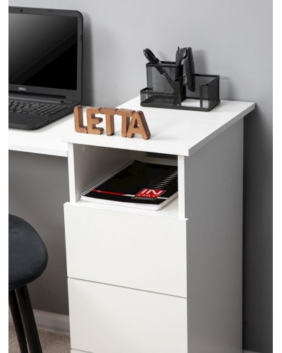 Kompüter masası Letta LDSP, ağ, 72.5х45х104 sm