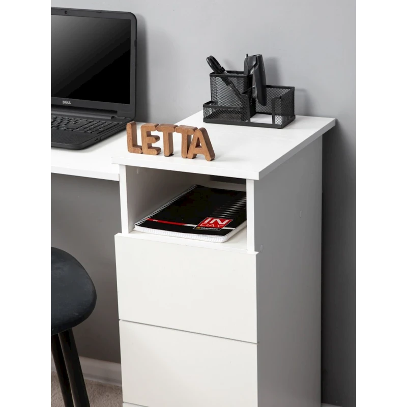 Компьютерный стол Letta ЛДСП, белый, 72.5х45х104 см Компьютерный стол Letta ЛДСП, белый, 72.5х45х104 см