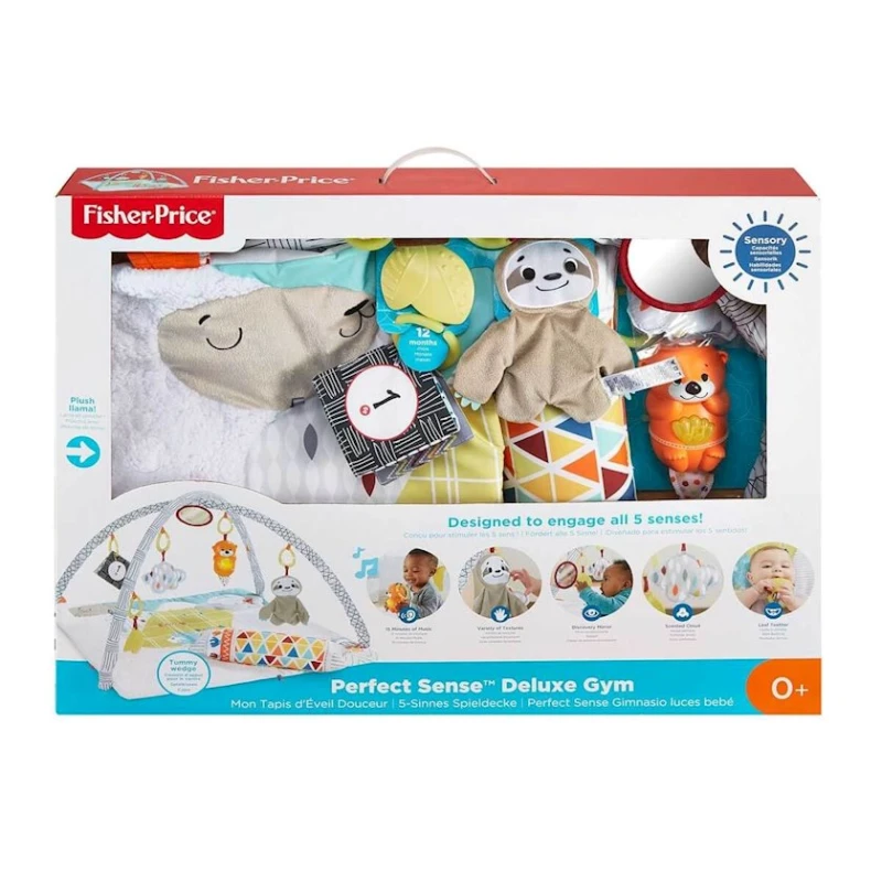 Развивающий коврик Fisher-Price Perfect Sense Deluxe Gym, 10х68х51 см, разноцветный, 0+ месяцев Развивающий коврик Fisher-Price Perfect Sense Deluxe Gym, 10х68х51 см, разноцветный, 0+ месяцев