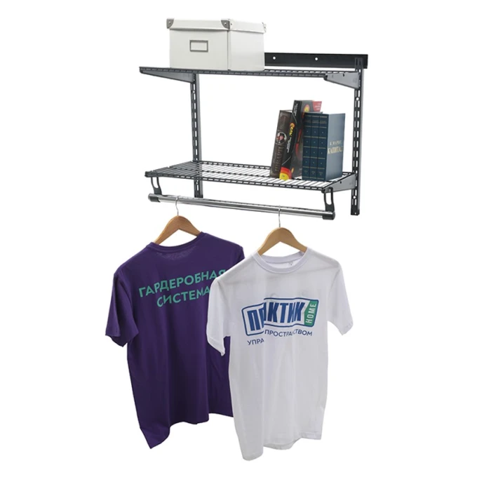Вешалка с полками Praktik Home Basic G60S, гардеробная система, графит