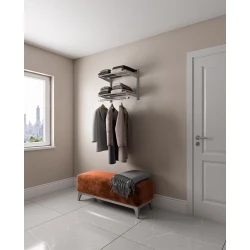 Вешалка с полками Praktik Home Basic G60S, гардеробная система, графит Вешалка с полками Praktik Home Basic G60S, гардеробная система, графит