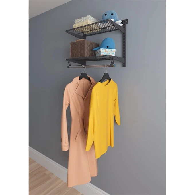 Вешалка с полками Praktik Home Basic G60S, гардеробная система, графит