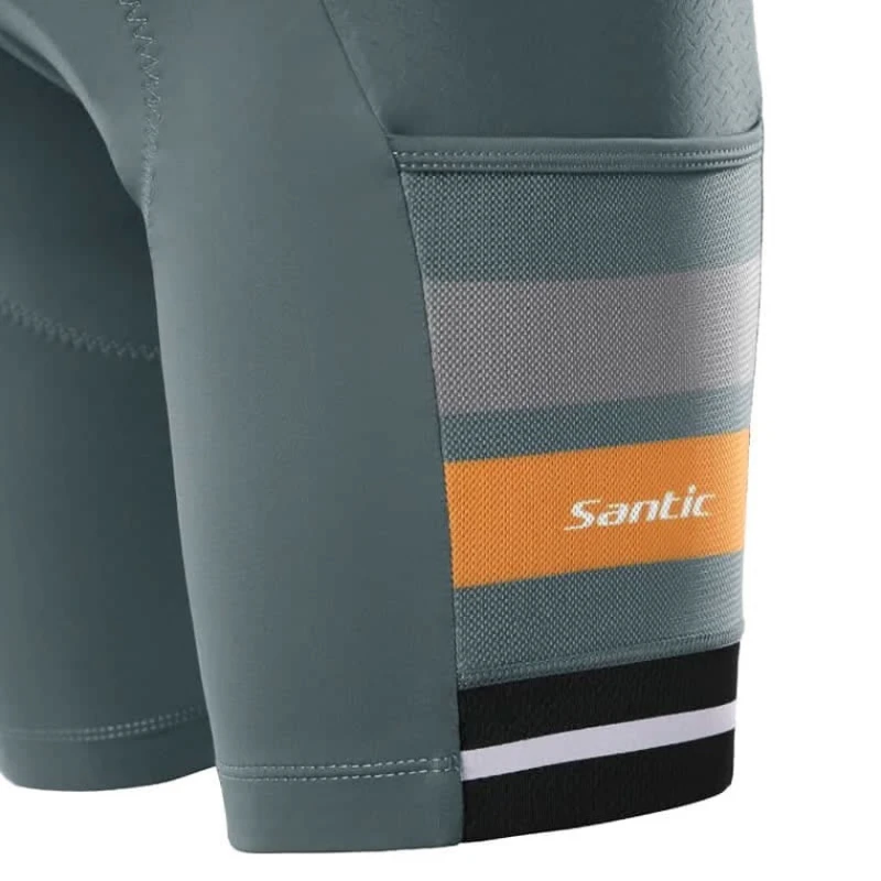 Велошорты Santic WM0C05119G, серые/белые, нейлон/спандекс, размер M