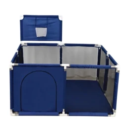 Игровой манеж LJ-200819, синий, 128х128х66х107 см Игровой манеж LJ-200819, синий, 128х128х66х107 см