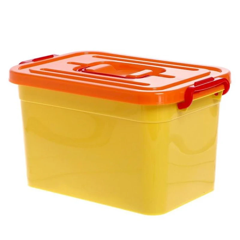 Oyuncaqlar üçün qutu Полимербыт Мои Игрушки, sarı, plastik, l, 28х19.5х17 sm Oyuncaqlar üçün qutu Полимербыт Мои Игрушки, sarı, plastik, l, 28х19.5х17 sm