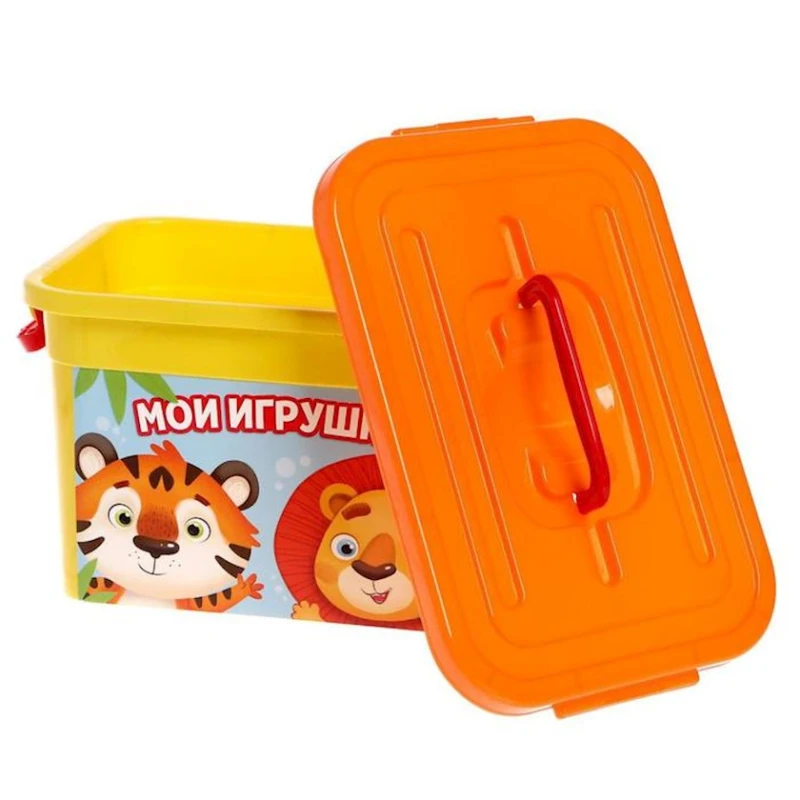 Oyuncaqlar üçün qutu Полимербыт Мои Игрушки, sarı, plastik, l, 28х19.5х17 sm Oyuncaqlar üçün qutu Полимербыт Мои Игрушки, sarı, plastik, l, 28х19.5х17 sm