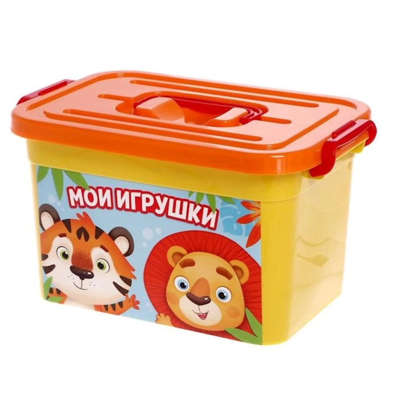 Oyuncaqlar üçün qutu Полимербыт Мои Игрушки, sarı, plastik, l, 28х19.5х17 sm Oyuncaqlar üçün qutu Полимербыт Мои Игрушки, sarı, plastik, l, 28х19.5х17 sm