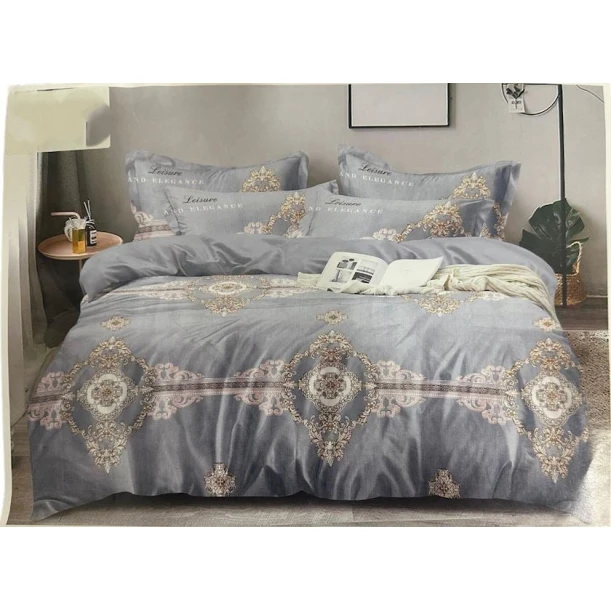 Комплект постельного белья Sahara SHA-0000148, пододеяльник 160x240 см, простыня 160x220, наволочка 50х70 см, односпальный, сатин, серый Комплект постельного белья Sahara SHA-0000148, пододеяльник 160x240 см, простыня 160x220, наволочка 50х70 см, односпальный, сатин, серый