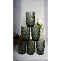 Stəkan dəsti, şüşə, tünd yaşıl, 330 ml, 6 əd