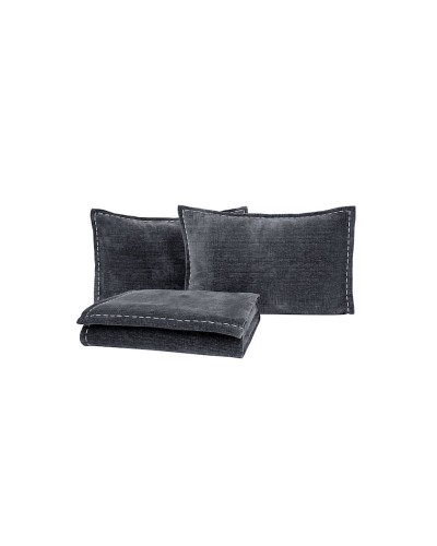Örtük və yastıq üzü dəsti Yataş King, örtük 250x260 sm, yastıq üzü 50x70 sm 2 ədəd, ikinəfərlik, pambıq/poliester, tünd boz