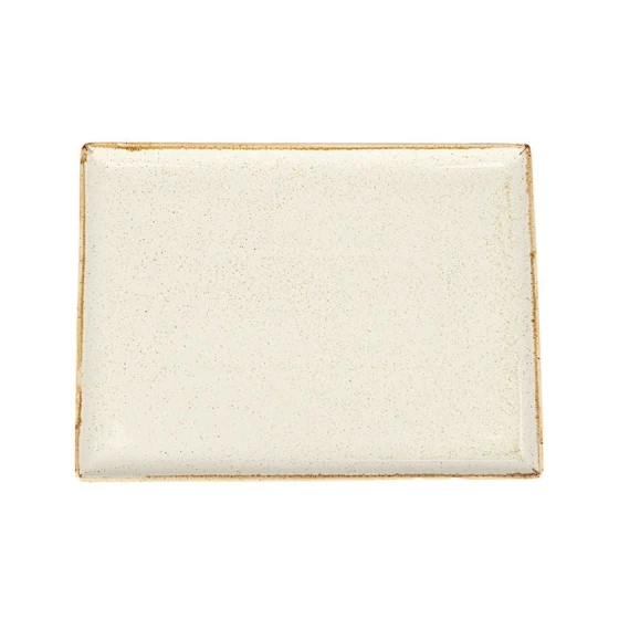 Süfrə üçün boşqab Porland Seasons, düzbucaqlı, farfor, bej, 35 sm