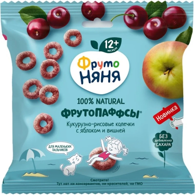 Qəlyanaltı ФрутоНяня Кукурузно-рисовый Яблоко и Вишня, 12+ ay, 21 q Qəlyanaltı ФрутоНяня Кукурузно-рисовый Яблоко и Вишня, 12+ ay, 21 q