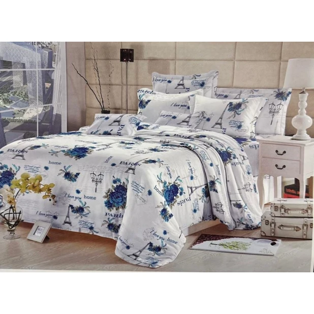 Комплект постельного белья Sahara SHA-0000457, пододеяльник 230x240 см, простыня 200x220 см, 2 шт наволочки 50x70 см, двуспальный, сатин, разноцветный