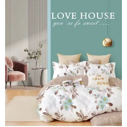 Комплект постельного белья Miss Helin SHA-00006006, пододеяльник 160x220 см (2 шт), простыня 240x260 см, наволочка 50x70 см (2 шт), двуспальный, сатин/хлопок, разноцветный