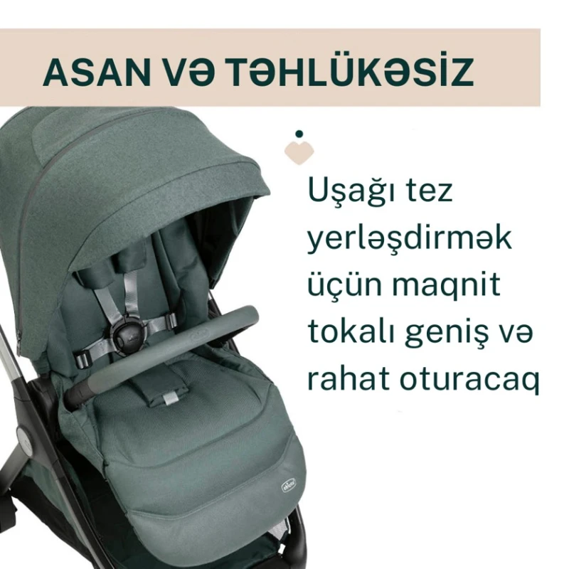 Детская коляска Chicco Bellagio Fir Tree, зеленая, 106x82x55 см, 0+ месяцев