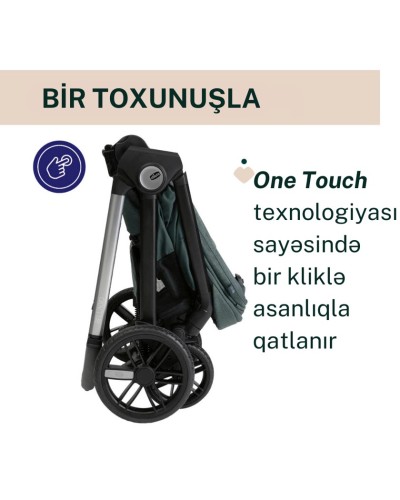 Uşaq arabası Chicco Bellagio Fir Tree, yaşıl, 106x82x55 sm, 0+ ay