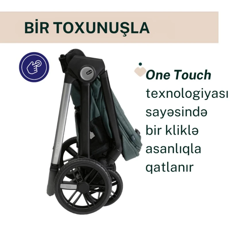 Детская коляска Chicco Bellagio Fir Tree, зеленая, 106x82x55 см, 0+ месяцев