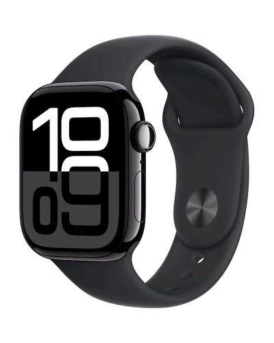 Ağıllı saat Apple Watch Series 10 GPS 42mm Jet Black Aluminium Case with Black Sport Band - S/M