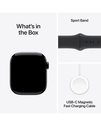 Ağıllı saat Apple Watch Series 10 GPS 42mm Jet Black Aluminium Case with Black Sport Band - S/M