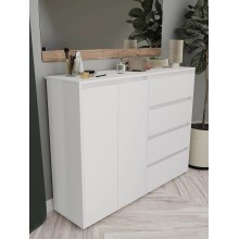 Komod Skand Big Wh, 108х39х140 sm, LDSP, ağ
