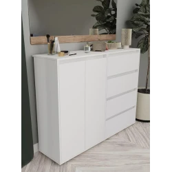 Комод Skand Big Wh, 108х39х140 см, ЛДСП, белый Комод Skand Big Wh, 108х39х140 см, ЛДСП, белый