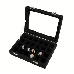 Органайзер для украшений 5946_0011, полиэстер, черный, 15x20x5 см