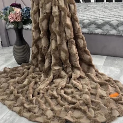 Плед Sahara SHA-00004792, коричневый, 220х240 см