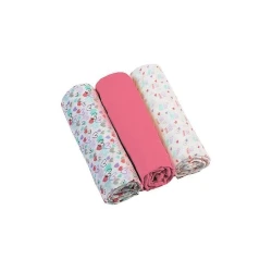 Набор пеленок для девочек Babyono 70x70 см, муслиновые хлопчатобумажные, розовый, 3 шт