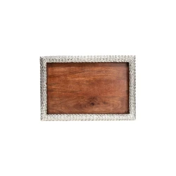 Сервировочная доска Hom-me Lignum, 46x18x3.5 см, металл/дерево, коричневая