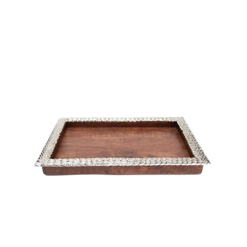 Сервировочная доска Hom-me Lignum, 46x18x3.5 см, металл/дерево, коричневая Сервировочная доска Hom-me Lignum, 46x18x3.5 см, металл/дерево, коричневая