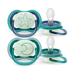 Набор пустышек Philips AVENT Ultra Air Nighttime SCF376/13, 6-18 мес, силикон