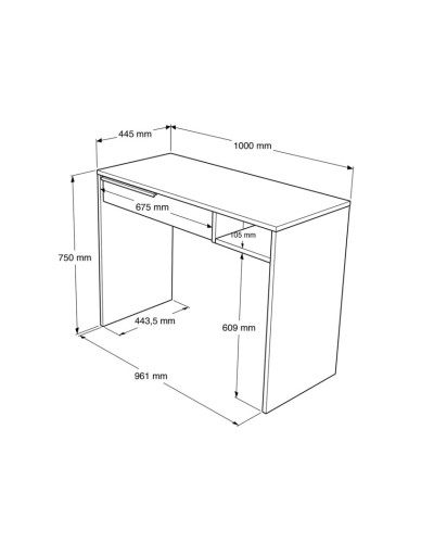 Makiyaj masası Ev Plus ev_13111202, LDSP, ağ, 1000x440x750 mm