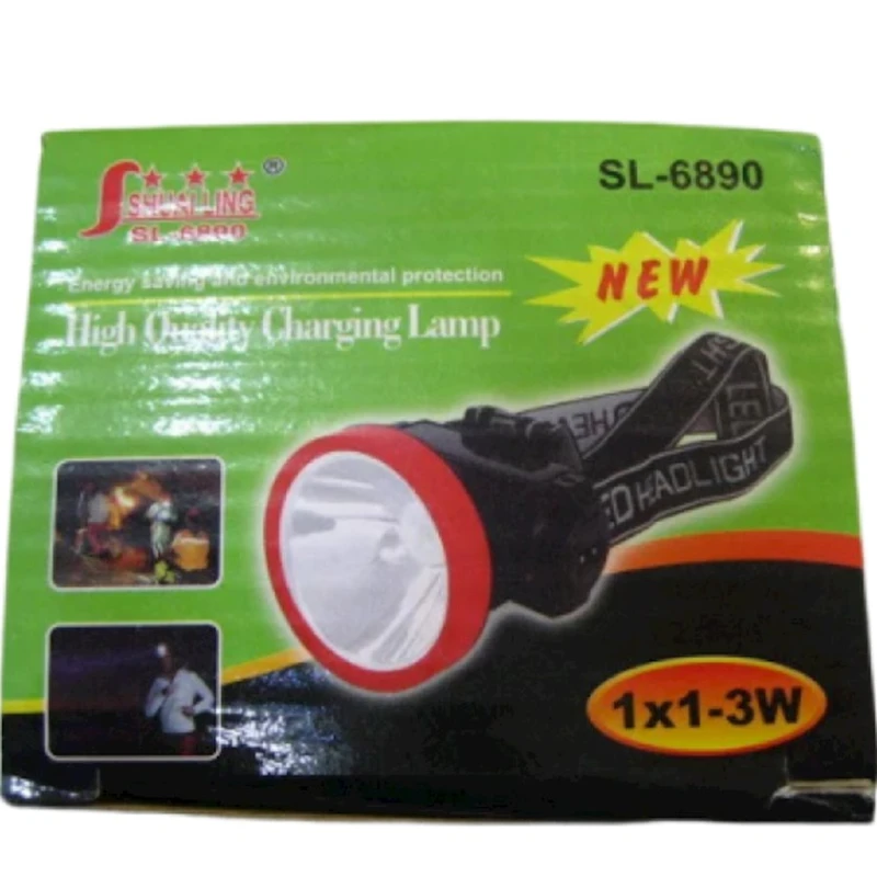 Налобный фонарь SL-6890, 100 лм, черный/красный