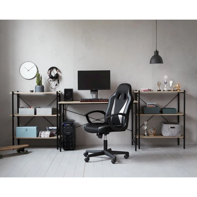 Стеллаж JYSK Vandborg 3 полки, дуб/чёрный Стеллаж JYSK Vandborg 3 полки, дуб/чёрный