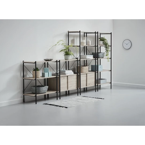 Стеллаж JYSK Vandborg 3 полки, дуб/чёрный Стеллаж JYSK Vandborg 3 полки, дуб/чёрный