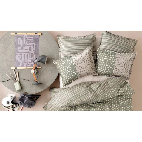 Комплект постельного белья Yataş Zoey пододеяльник 200x220, простыня 240x260, наволочки 50x70, двуспальный, зеленый