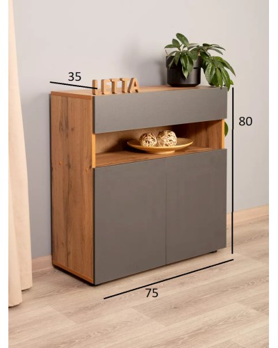 Komod Box up Gray-Vot, 80х35х75 sm, LDSP, boz