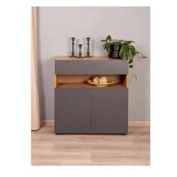 Комод Box up Gray-Vot, 80х35х75 см, ЛДСП, серый Комод Box up Gray-Vot, 80х35х75 см, ЛДСП, серый