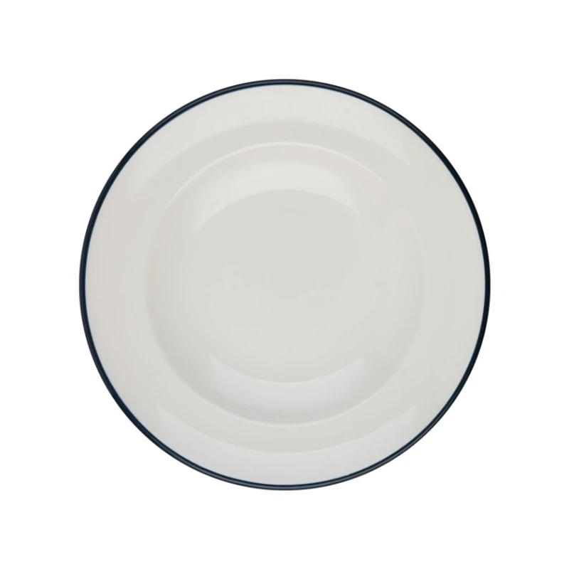 Тарелка глубокая ID-Fine Modest Navy Miro, фарфор, белая/синяя, 560 мл, 28 см Тарелка глубокая ID-Fine Modest Navy Miro, фарфор, белая/синяя, 560 мл, 28 см